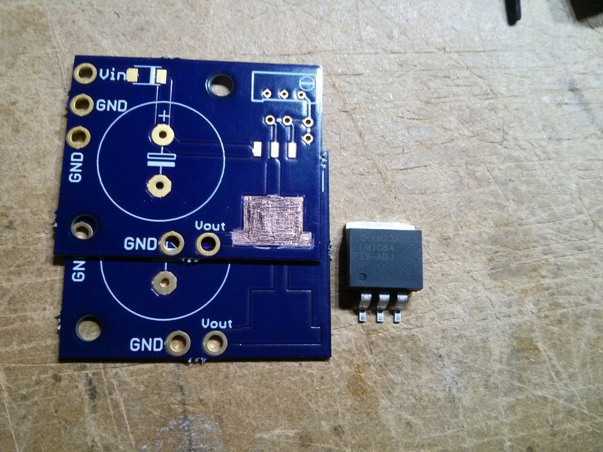 New footprint comes back... And there's still mask on it. So you scrape it off with an exacto. I've got way too much experience doing this.