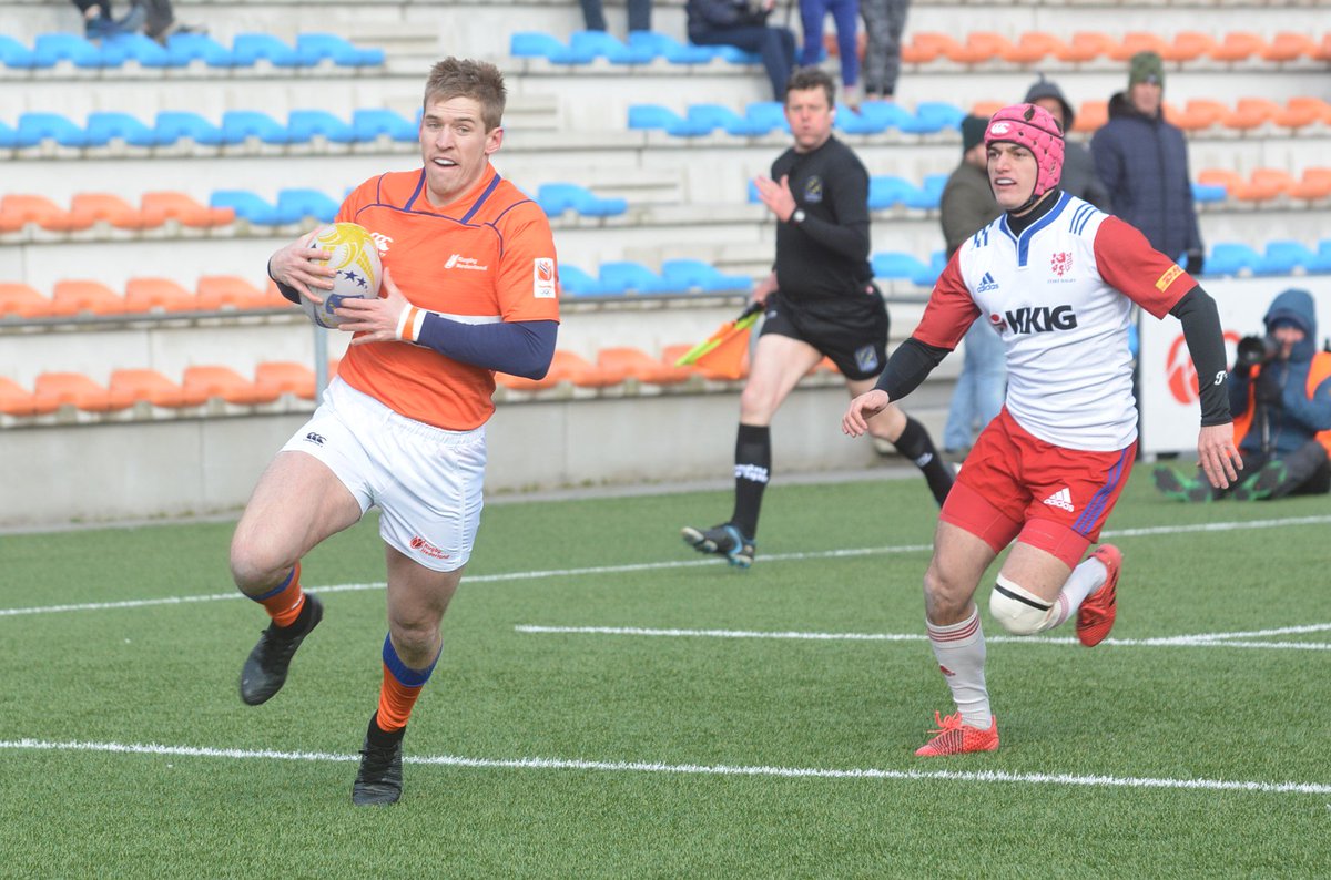 First half <a href="/rugby_europe/">Rugby Europe</a> #RETrophy action as <a href="/RugbyNLD/">Rugby Nederland</a> race to a 17-0 lead over #CzechRepublic in Amsterdam.  Former <a href="/EdinburghRugby/">Edinburgh Rugby</a> man <a href="/vissmeister/">Sep Visser</a> diving in for one of the tries.