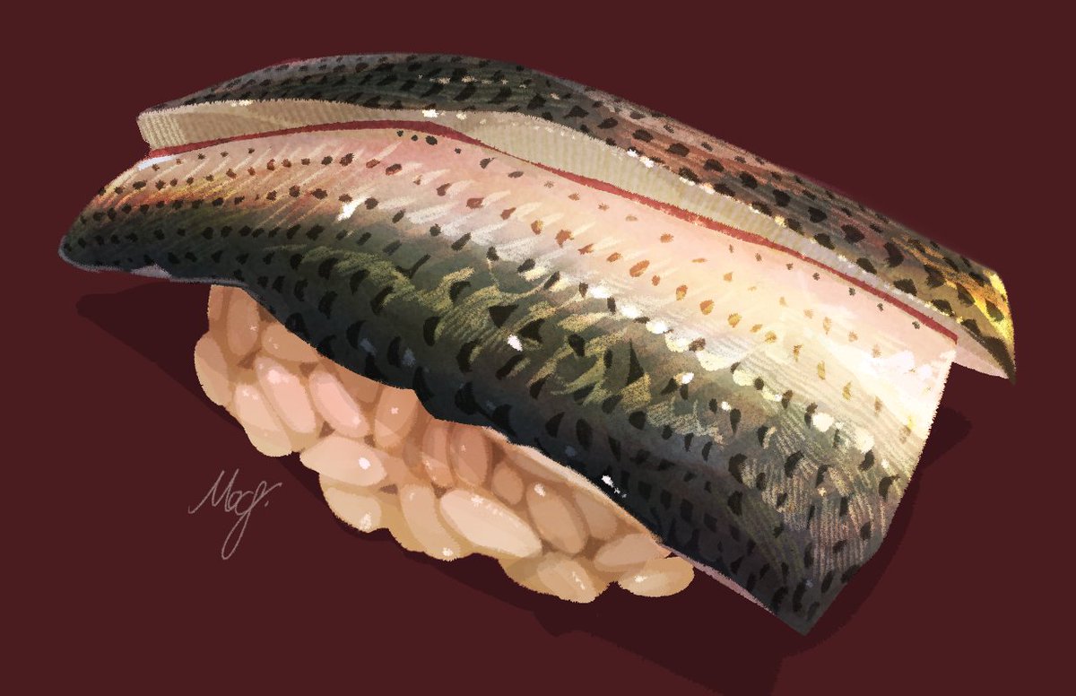 もみじ真魚 4月中旬頃にお知らせあります コハダの握り寿司 今日の握り寿司 毎日ごはん絵 もみじ真魚 4月中旬頃にお知らせあります コハダの握り寿司 今日の握り寿司 毎日ごはん絵
