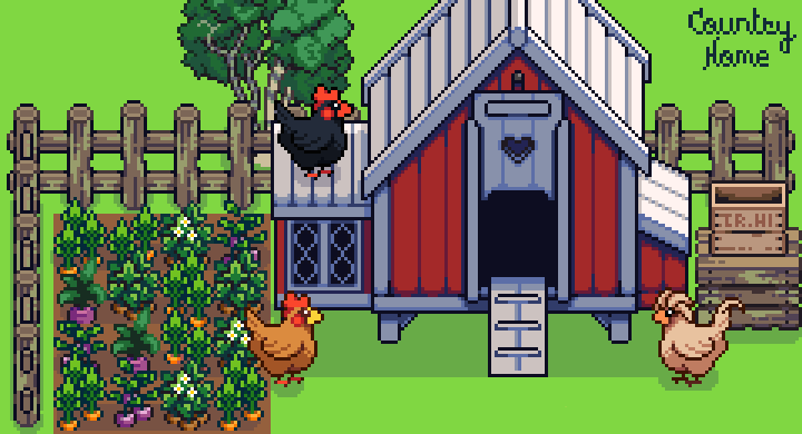 CountryHomeGame's tweet photo. Hi! A another WIP of the art direction of Country Home. We would be glad to have your opinion! 😊#screenshotsaturday #IndieGameDev #indiedev #pixelart #gamedev https://t.co/aV7yBE83n2