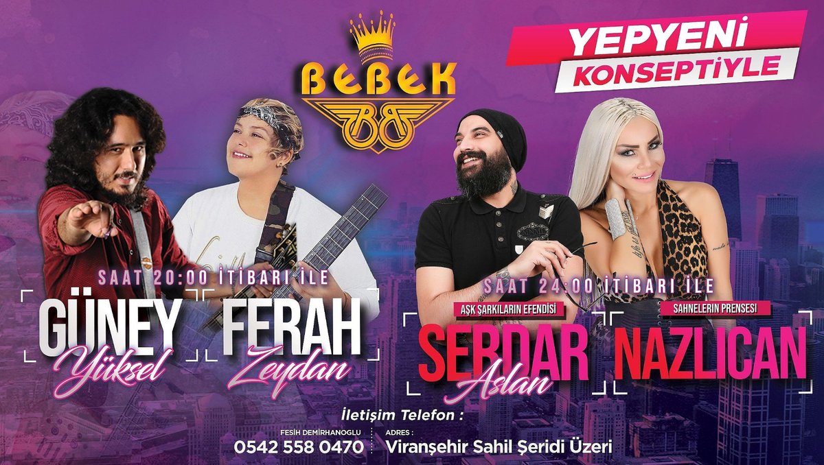 #BUAKSAM #MACTAN #SONRA 
#Dilediğiniz herşeyin tek adresi #Bebek 
#FerahZeydan 🎤 &amp; #GüneyYüksel #SerdarAslan🎙#Nazlican (@ Bebek VIP Mersin in Mersin, Mezitli) swarmapp.com/c/dPptujuJdgu
