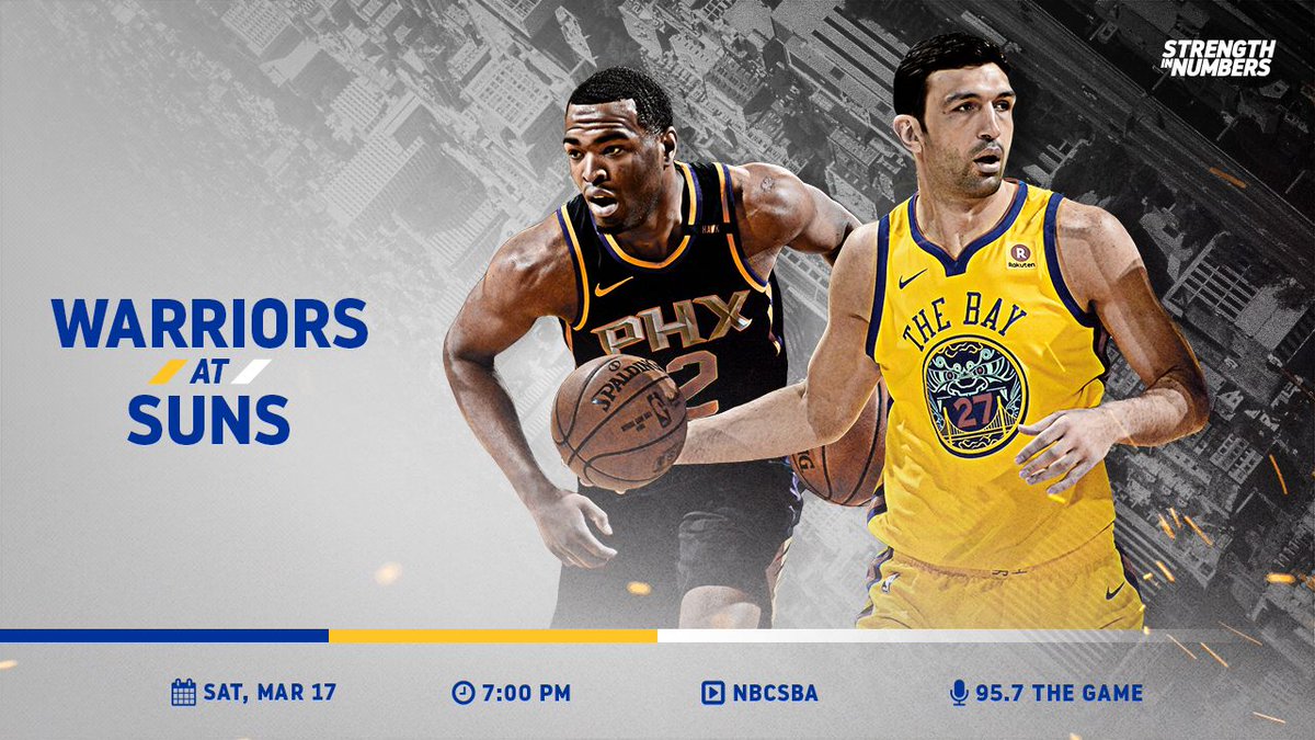 IT'S GAME DAY! The Dubs visit the @Suns in Phoenix » on.nba.com/2FVzjtg https://t.co/YvOio33Yv7
