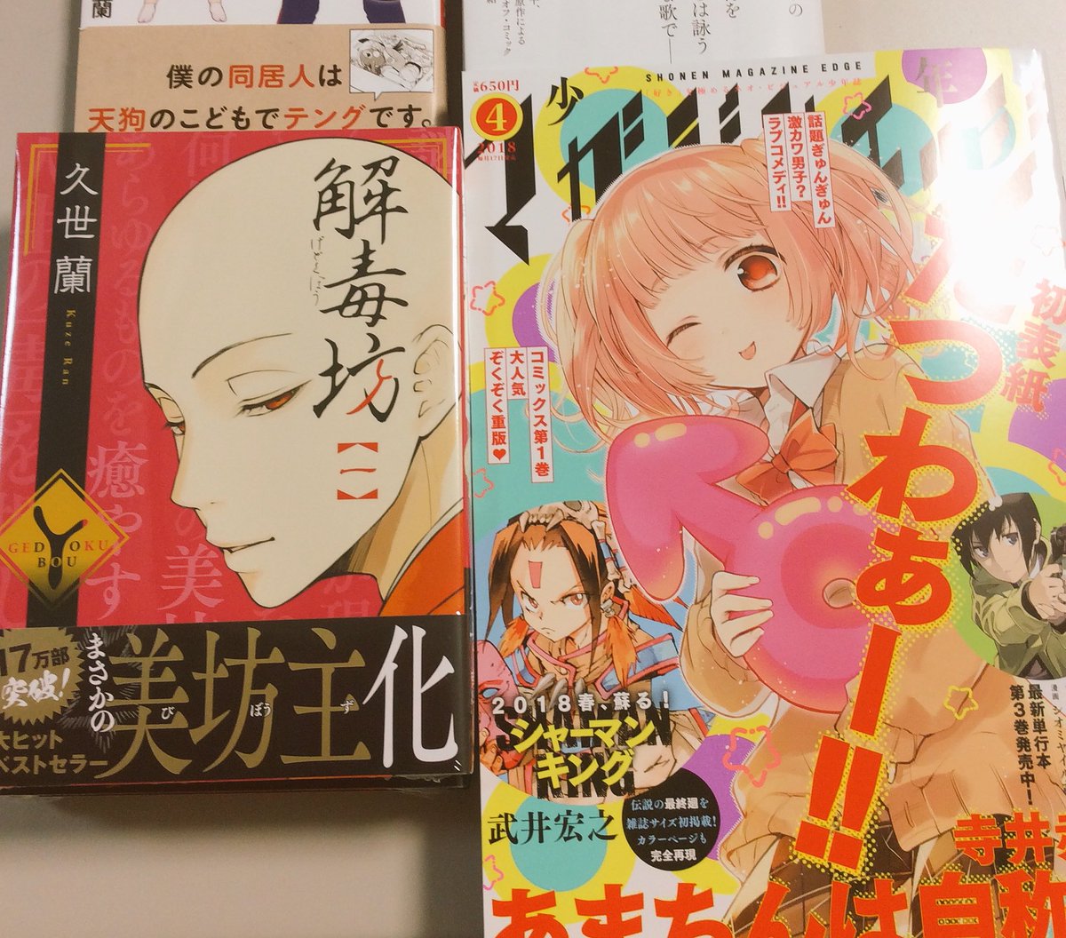 本日マガジンエッジ最新号発売しました!解毒坊第6話では、子坊主の正体が明らかになります!私もビックリしましたが、なんと単行本の続きがすぐに読めてしまうんです…エェーー?!
一巻と合わせて、マガジンエッジもどうぞ宜しくお願い致します!
