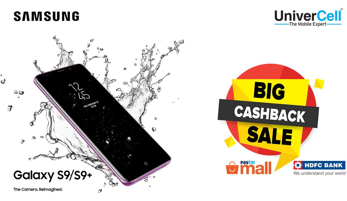 Big Cashback Sale Only at #UniverCell .
#Samsung #GalaxyS9  #GalaxyS9Plus #Paytmmall #HDFCBANK