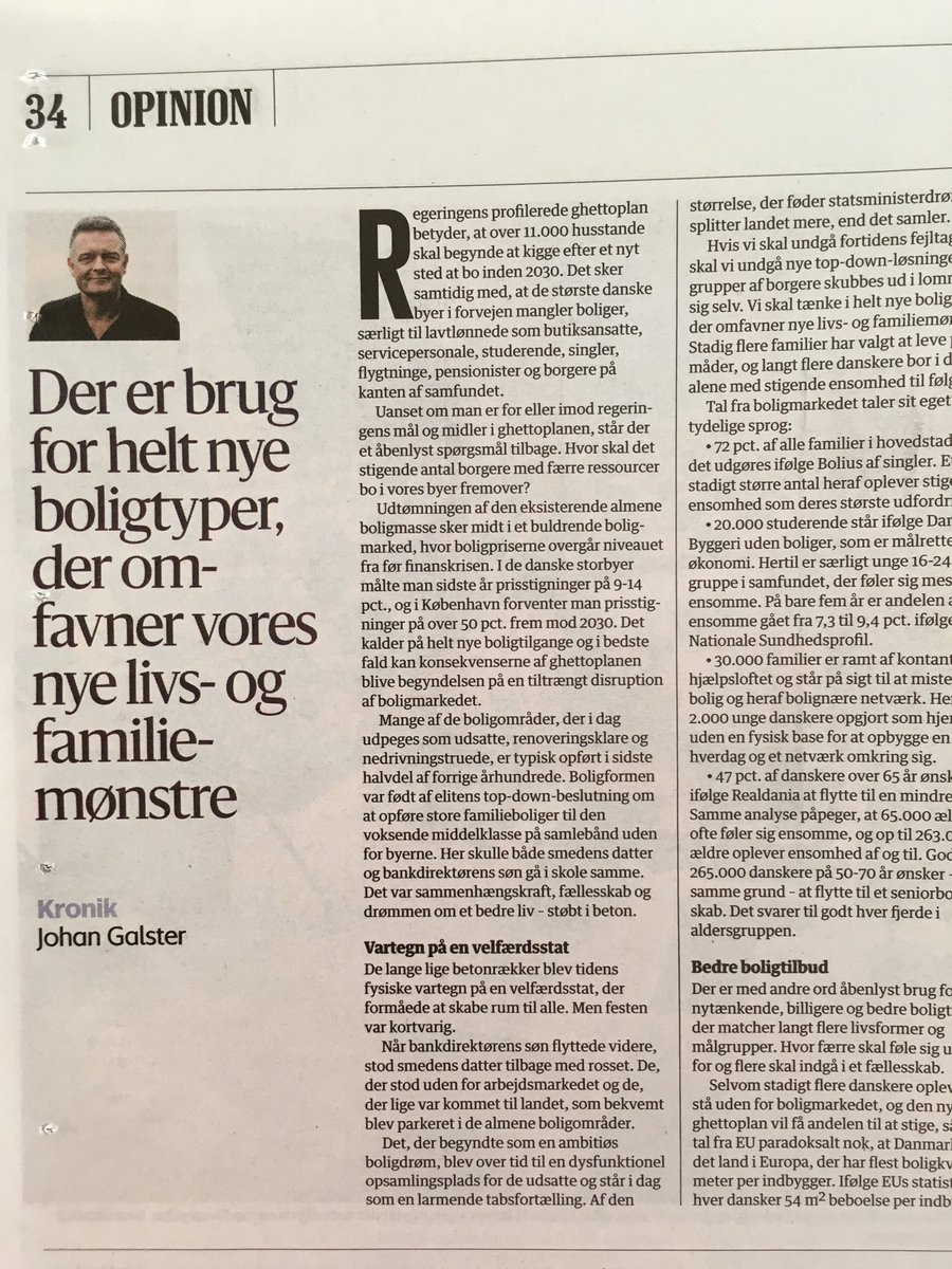 Enig @JohanGalster!  vi har brug for nye boligløsninger der er i takt med tiden og udfordringerne. Alle har brug for et hjem #hjemtilalle #dkpol