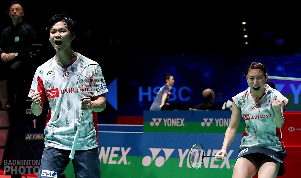 Toru_Morita's tweet photo. 【全英オープン SUPER1000】渡辺勇大／東野有紗 [21-14,21-18] ZHANG Nan／LI Yinhui 中国ペアにストレート勝ちで決勝進出！！凄い！！！ https://t.co/wO0I4hfU0l