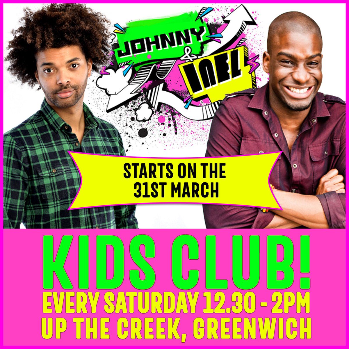 UTCComedyclub's tweet photo. THIS IS IN TWO WEEKS!
Fun, games, prizes and comedy!
We can’t wait for this. Make sure you get your tickets from https://t.co/HdryJqRDMx.
12-2pm - EVERY SATURDAY
For ages 5-11yrs.
#comedy #standupcomedy #johnnyandinel #cbbc @cbbc https://t.co/RgSYXxJZg1