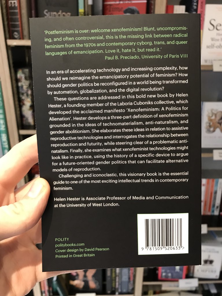 The first IRL copies of <a href="/HelenHester/">Helen Hester</a>’s #Xenofeminism have arrived ahead of our event on the 29th. Blurbed by Paul B. Preciado!
