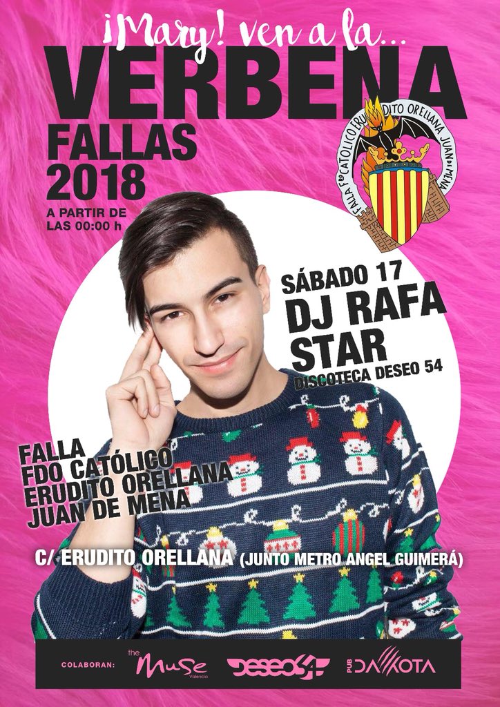 VLCGayGuide's tweet image. En #Valencia estamos en Fallas, si quieres disfrutar de la verbena mas LGBT de las #Fallas18 ven a la Falla Fernando el Católico-Erudito Orellana, la Falla 99.