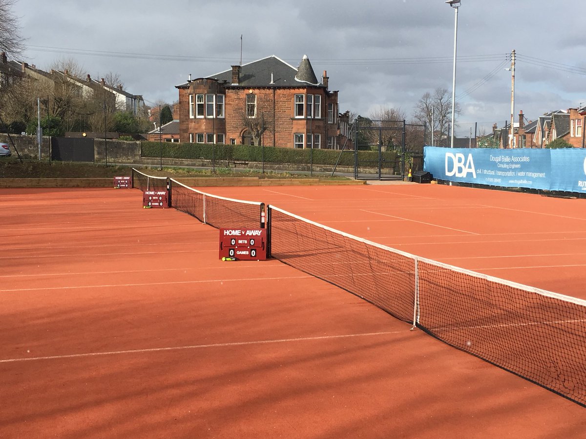 RutherglenLTC's tweet photo. Our #Burnside Courts looking fantastic for the very first match of the first full season at our new extended home! #ReturnToSplendour #MonTheGlen https://t.co/sjXLU7xGCL