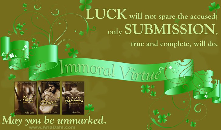 ArlaDahlAuthor's tweet photo. ☘️May the Luck O' the Irish leave you Unmarked ☘️
#BeThisAWitch?
https://t.co/VB80cj0oxj   #Erotica #BDSM #Fiction #series #StPatricksDay https://t.co/YLnelTqoMa