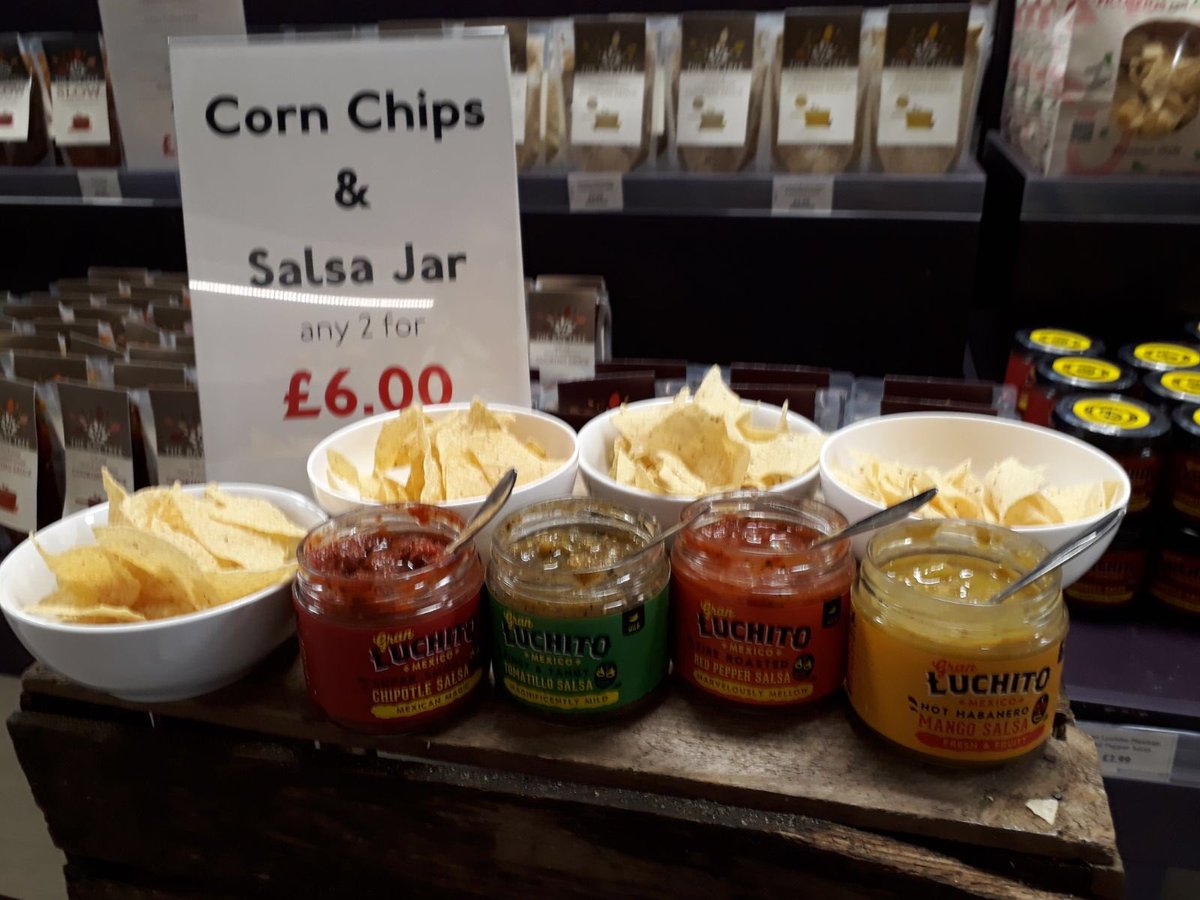 MarinersTasting's tweet photo. Looking delicious @LoveRosebourne great offer on these stunning salsas from @Luchito_mexico &amp; fab chips from @XochitlChips @cotswoldfayre https://t.co/NJSxVpA6Cz