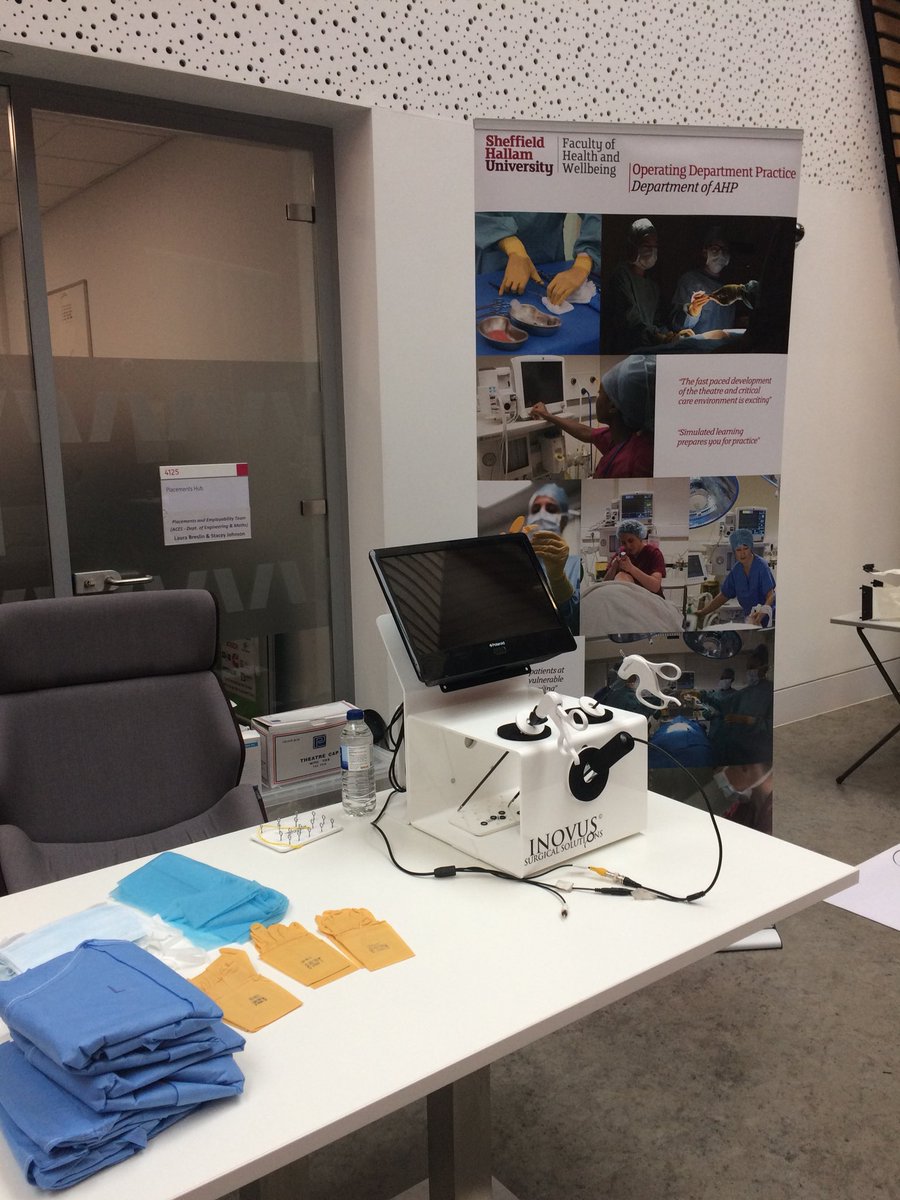 All set up for people to have a go at keyhole surgery at todays science fair #HallamScientists
