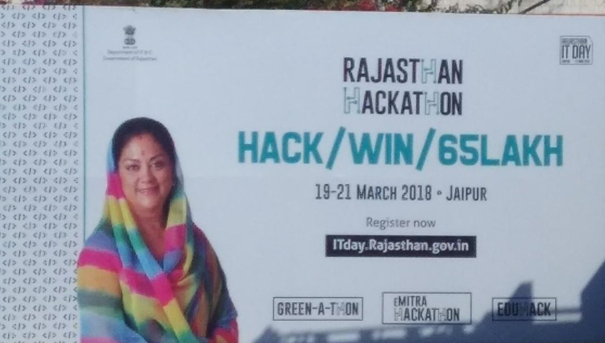 IT है हम सब के लिए 
#RajITDay2018
#FutureIsHere #DigitalRajasthan
<a href="/VasundharaBJP/">Vasundhara Raje</a>
<a href="/RajITday/">Rajasthan IT Day</a> <a href="/DoITCRaj/">Dept of IT&C, Raj</a>