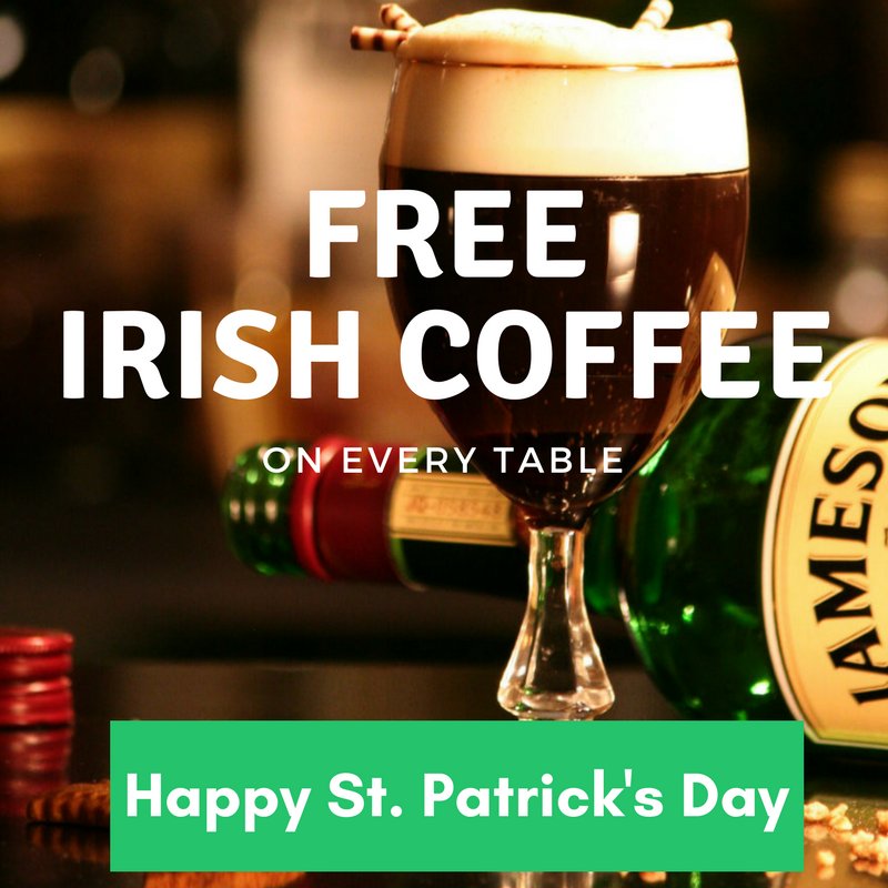 Happy St. Patrick's Day

This St. Patrick's Day at Smoke Cottage #SouthEaling we are giving away complimentary Irish Coffee on every table. #Ealing #StPatricksDay #Hanwell #Acton #London

Book a table now: smokecottage.co.uk/book-a-table/