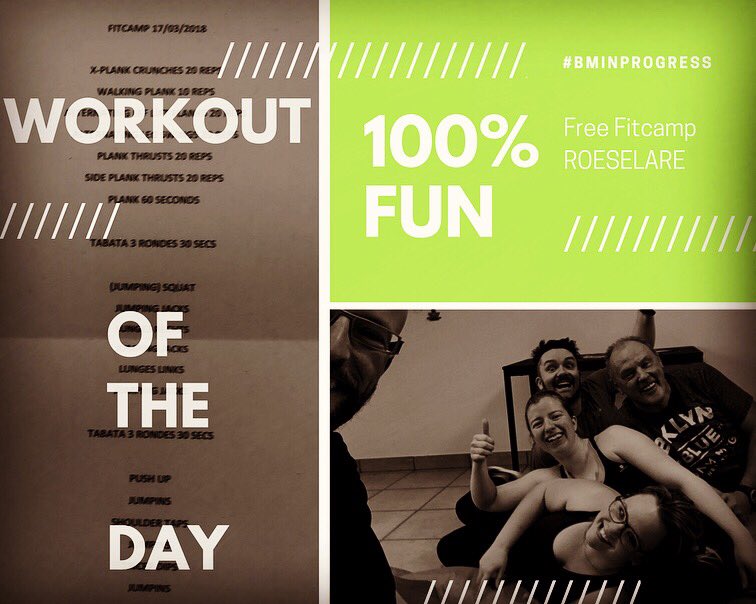 bminprogress's tweet photo. Free Fitcamp Roeselare 😀👊#bminprogress #freefitcamp #roeselare #instafit  #bodyinprogress #healthyactivelifestyle #bodyweight #tabata #workhard #workout #fit #gym #motivation #healthy #instagram #cool #photo #fitness #life #amazing #smile #fun #friends #strenght #believe #happy https://t.co/2skUhrrXEi