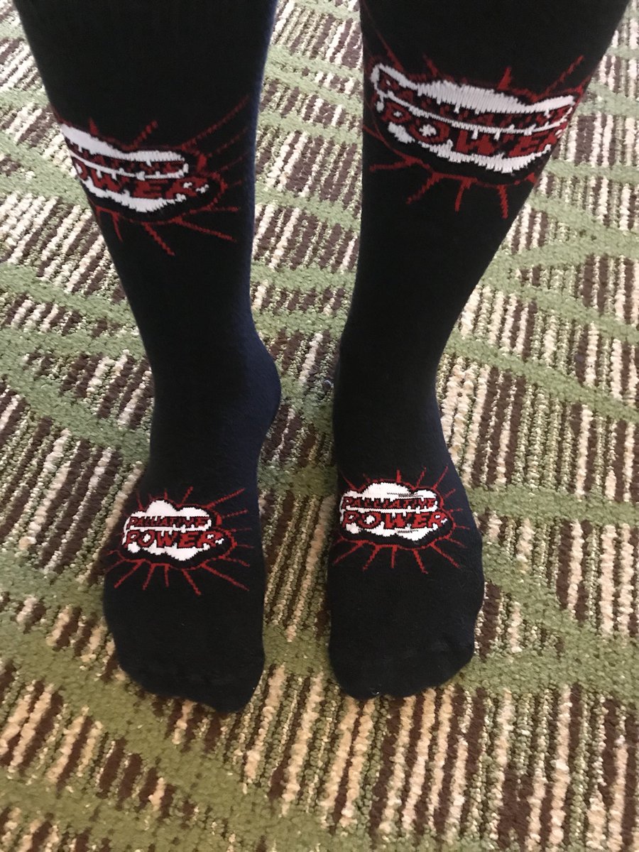 DrAlisonW's tweet photo. #hpm18 socks ready to go for a great last day! #palliativepower https://t.co/ibzid2AtD3