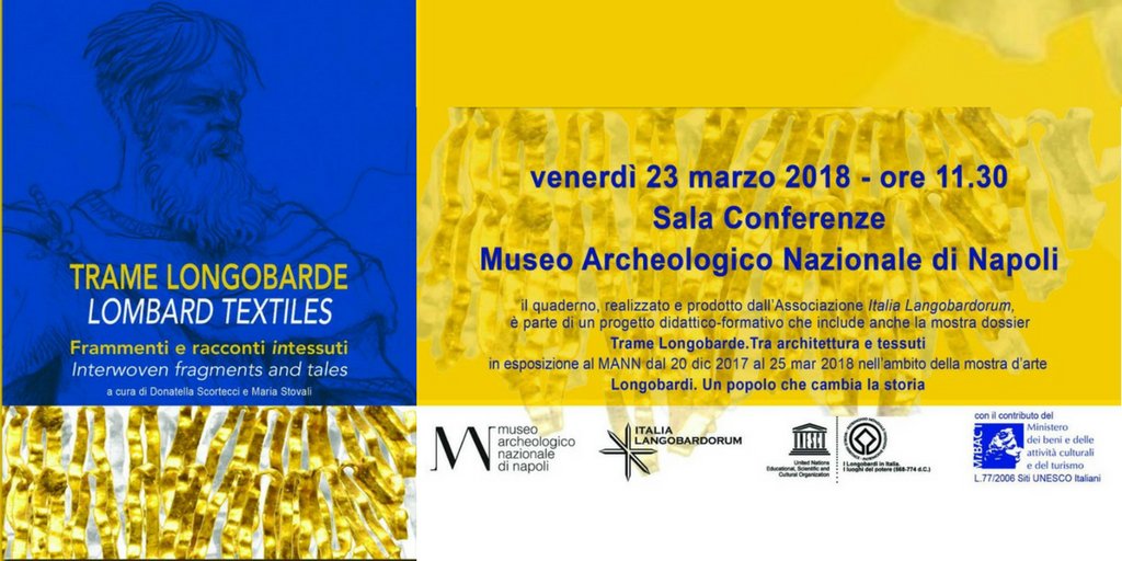 #SAVEtheDATE VENERDì 23 MARZO ore 11.30 presso la Sala Conferenze del MANN <a href="/MuseoArcheoNap/">Museo Archeol Napoli</a> vi aspettiamo per la presentazione del Volume #TRAMELONGOBARDE.Frammenti e racconti intessuti. Vi Aspettiamo!