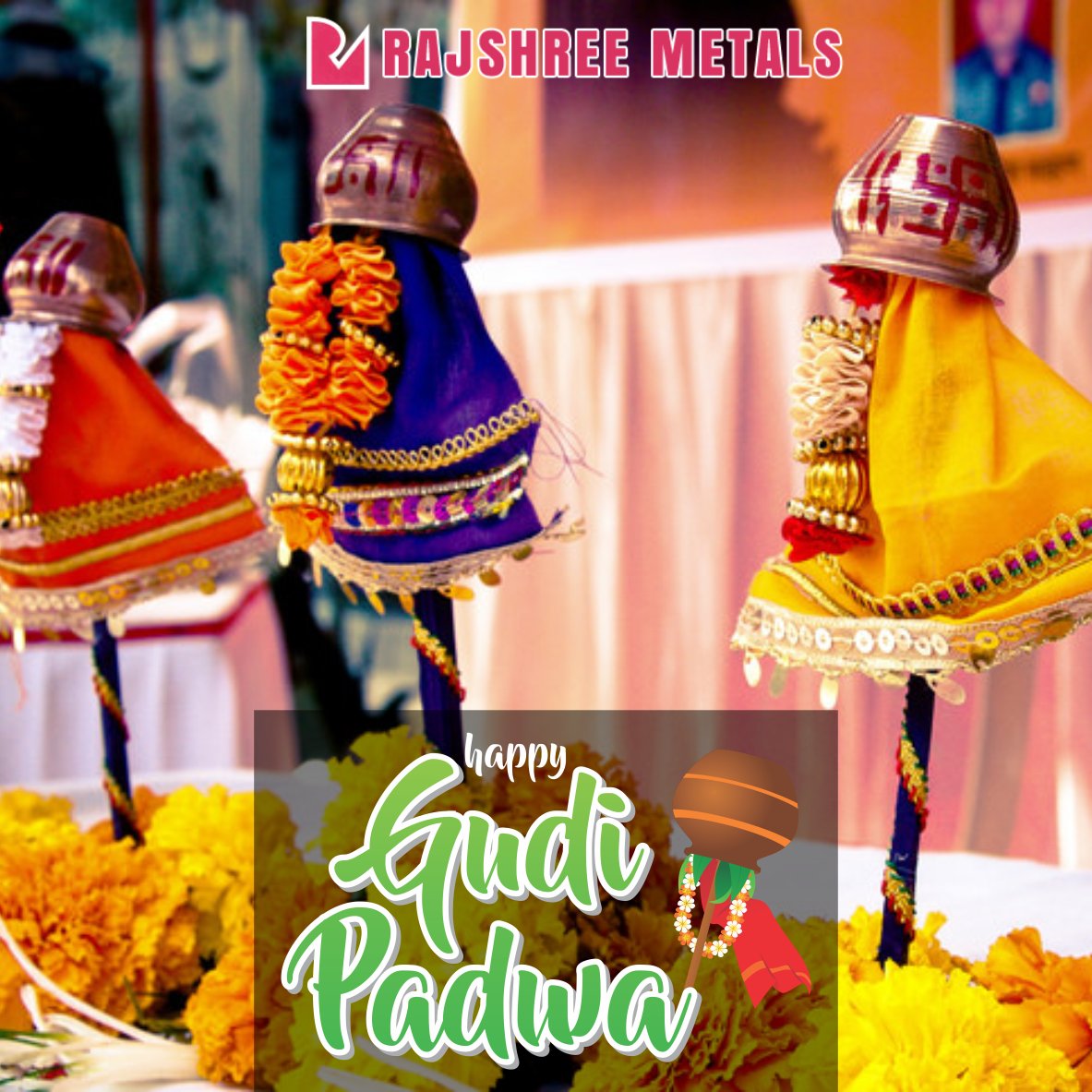 MetalsRajshree's tweet photo. May this Happy occasion of Gudi Padwa brings countless joy, wealth, prosperity, good health to you and your family!
Happy Gudi Padwa by Rajshree metals.
#rajshreemetals #celebration #gudipadwa #indianfestival https://t.co/BiQjr18pNY