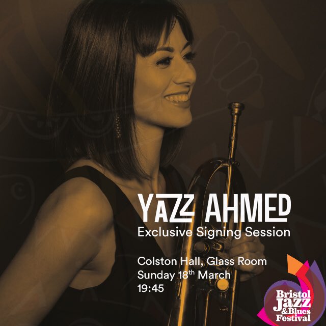 naimrecs's tweet photo. Our very own @YazzAhmed1 takes to the stage for ‘Electric Lady Big Band’ on Sunday. Then straight after join us for an exclusive signing session in the Glass Room #bristoljazzandbluesfest https://t.co/WBegiCHekf