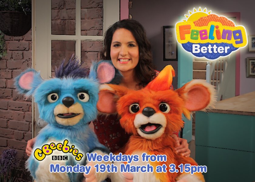 DrRadhaModgil's tweet photo. Join me, Ben &amp; Breagha in a brand new series Feeling Better 🤗 starting on Monday @CBeebiesHQ at 3.15pm, packed full of songs, animations &amp; activities! Joined by our Feelings Friends, we’re exploring our emotions, sharing how we feel &amp; how we can feel better! 😂😢☺️😡🤪🙄 🤔😝 https://t.co/Ps22S5viJd