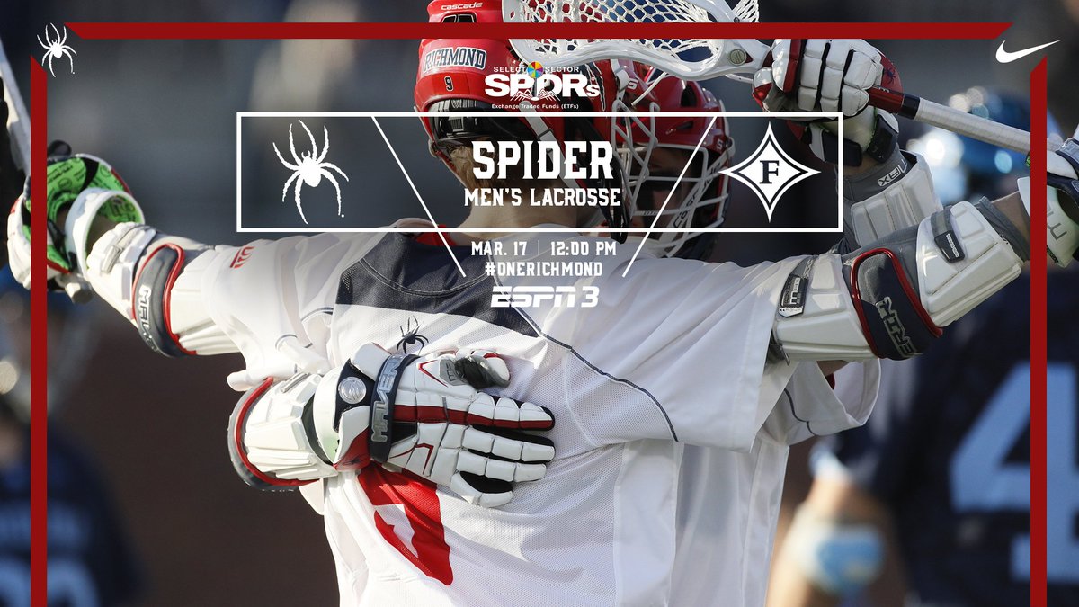 SpiderMLAX's tweet photo. GAMEDAY! The Spiders looks to remain perfect in SoCon play this afternoon at Furman!

ESPN3: https://t.co/qDhfamSrIh
STATS: https://t.co/RYB6yxACca

#OneRichmond
#SoConMLAX https://t.co/M5457f5ce0