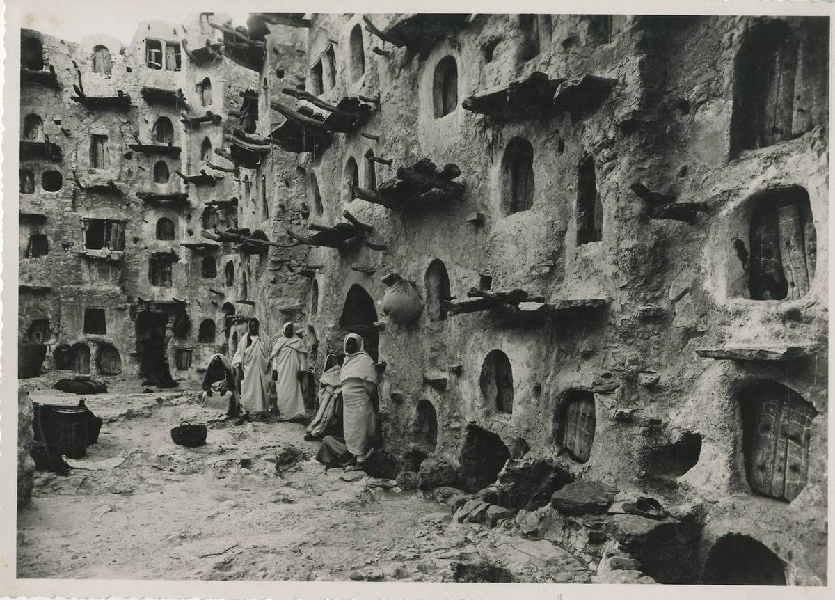 An interior view of Qasr Kabaw (Kabaw Castle) Nalut, Libya... Around 1930-40