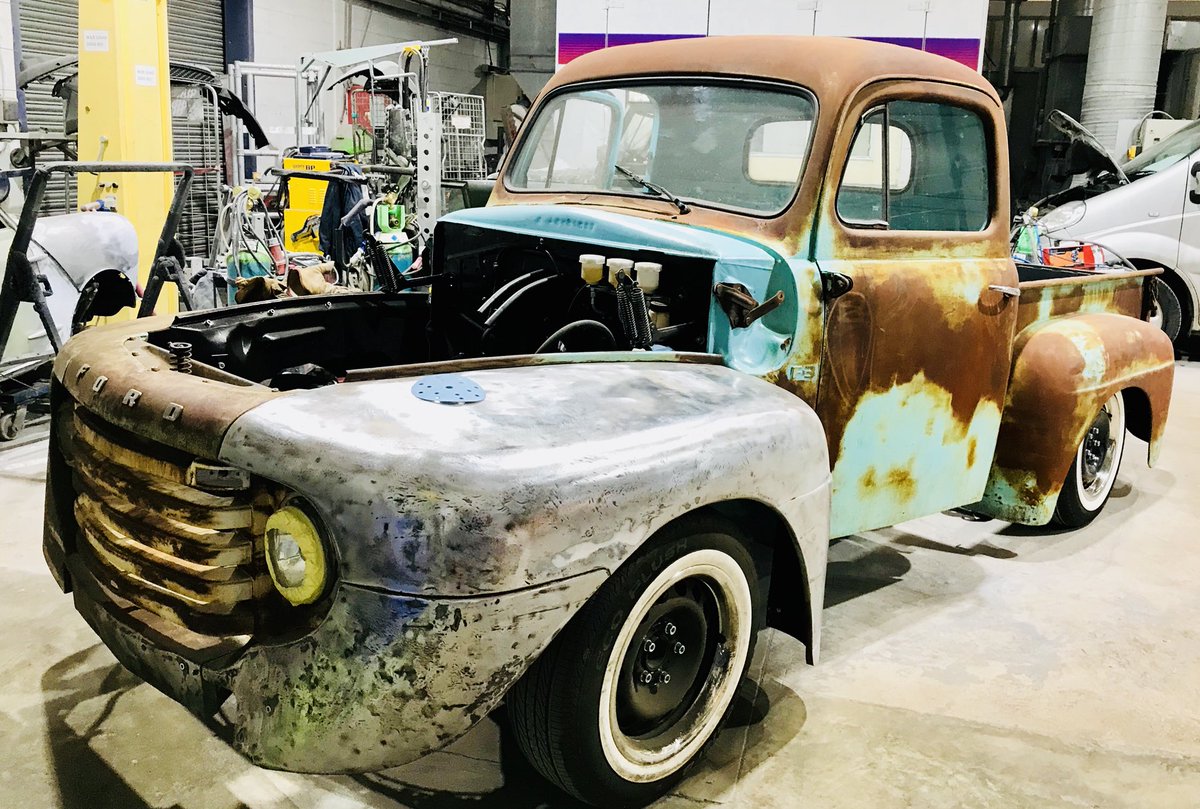 mssunlimited's tweet photo. Although I love my Ferrari and Clio, Iβm really excited about getting this finished in the #gulfracing colours for the summer, with a 600bhp+ Ford V8 powering this 68 year old truck! #FordF3! https://t.co/N7zG5TAVY6