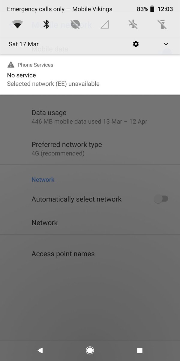 chofi's tweet photo. @mobilevikingsBE Rebooted probably 10x by now. EE not working... https://t.co/JnrGzZgOBK