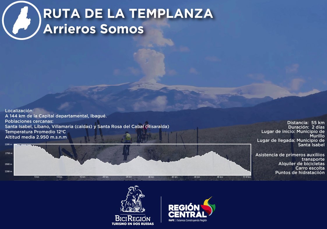 LaRegionCentral's tweet photo. Conoce detalles de la 'Ruta de la Templanza' 55 km de recorrido por territorio tolimense. #EnBiciPorLaRegiónCentral  #TolimaEsBiciRegión https://t.co/t9EHGfB47F