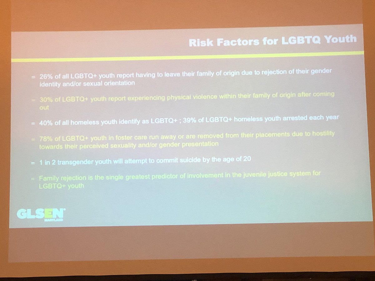 MrsCHurley's tweet photo. Love hearing from Jabari Lyles from @GLSENMaryland at MAESPMD18 this morning. Some sobering facts about #LGBTQ Youth. 💔 #LeadTransformMD https://t.co/2srXK6oFN7