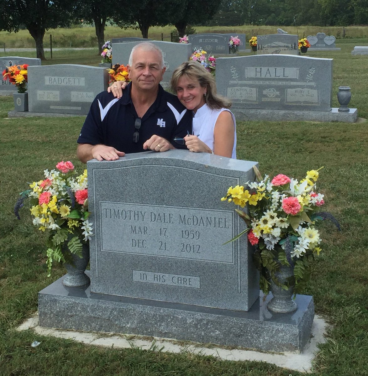 MABearHistorian's tweet photo. This is my little brother, Tim McDaniel’s, 6th Birthday in Heaven. Wife posted the pic on the left last year and on the right is my little sister Beth and myself at his grave just out of Mt. Airy. Miss you and love you Tim. God’s special angel. https://t.co/QQcXEGn6QP