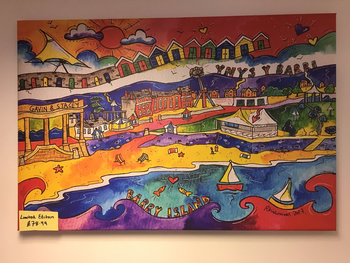 BeachHutBarry's tweet photo. We have 2 canvas prints of @_BARRYISLAND_ by @rhiannon_art available at the shop! If you love Barry as much as we do, then these will look amazing in your home! You won’t find these anywhere else in Barry! https://t.co/Q0v0bn3qyo