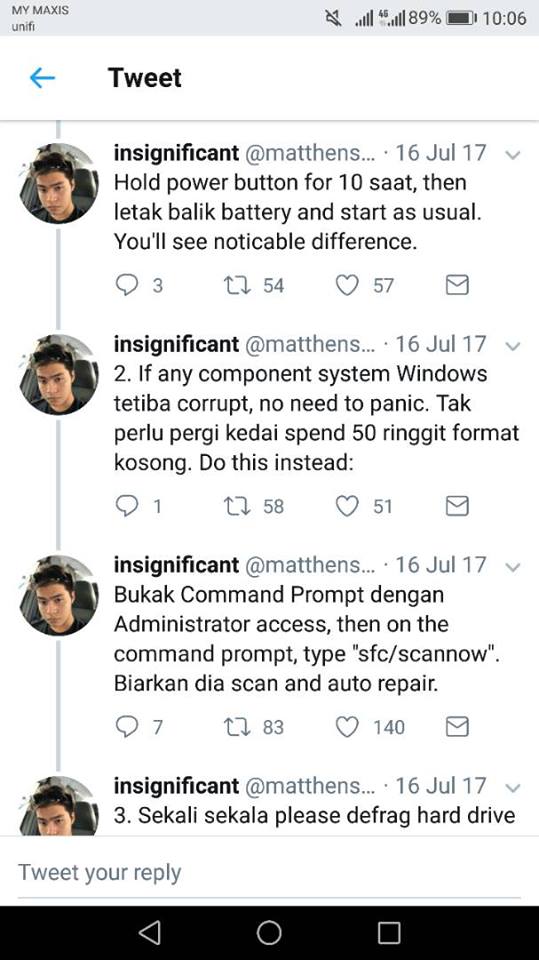 MauKerjaMY's tweet photo. Kalau laptop korang sloww macam siput vavii boleh la ikut tips brother ni bagi 

Kredit:matthensem https://t.co/arbO0OvS2Z