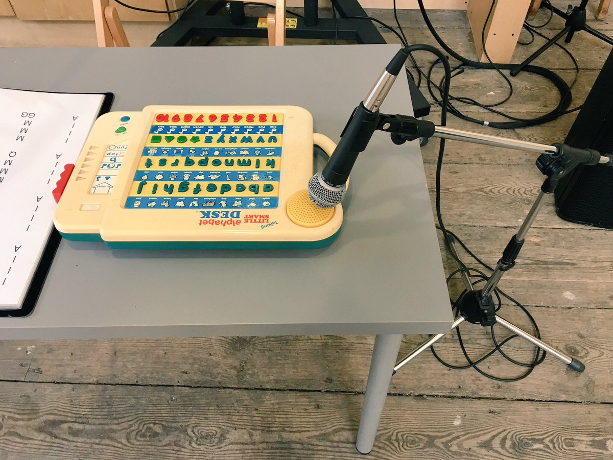 counterplymouth's tweet photo. About to start! #DanielLehan will perform I AM A SQUARE at 1pm
Words, poems and songs on two battery powered child’s Alphabet Desks referencing #Dada sound poetry
#Counter2018
@OceanStudios @RoyalWilliamYd https://t.co/eC9YTPwTGr