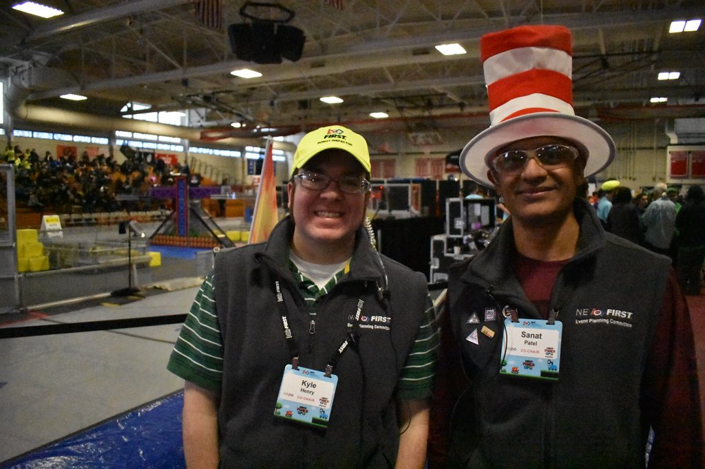 NE_NorthShore's tweet photo. Caught the Co-Chairs Kyle Henry and Sanat Patel for a moment! These two are crazy busy leading this awesome event!! @khenry425 @sanatpatel #NENshore #omgrobots #WeAreNE #PowerUp https://t.co/IBghwOXnUZ