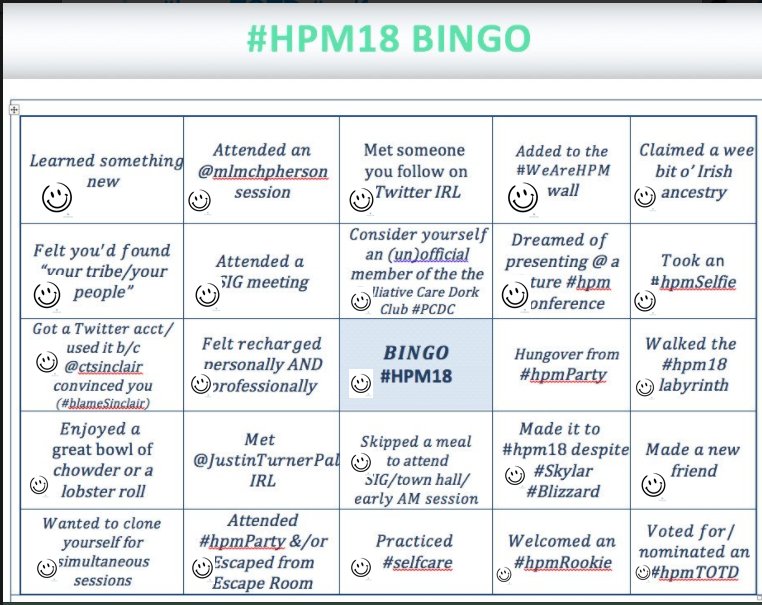 kksheehan's tweet image. 2 squares away from a blackout! The elusive @JustinTurnerPal  and my Irish genes kept me from it. Maybe next year! #hpmbingo #hpm18