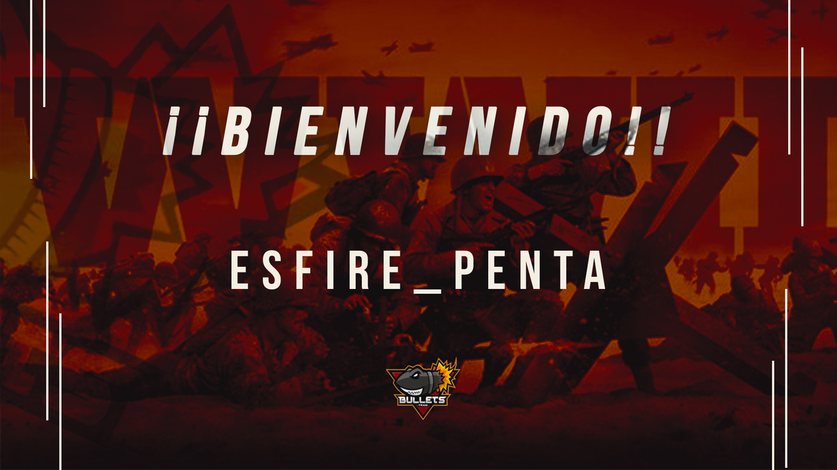 BulletsTeam's tweet photo. Damos la bienvenida a @eSfiRe_Penta 🎉
Luchará para lograr todos los objetivos 💪🏼

Design: @AduikDesings 
#BornToWin #BT #BulletsTeam #GoBullets https://t.co/pdNFDBXrk6