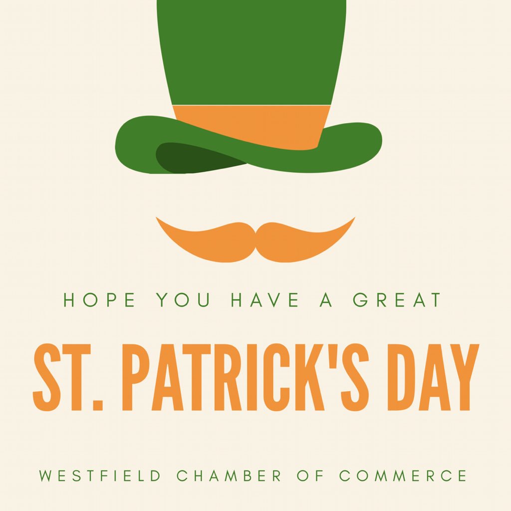 Happy St. Patrick’s Day from your friends at the Westfield Chamber! #shamrocks #westfieldchamber
