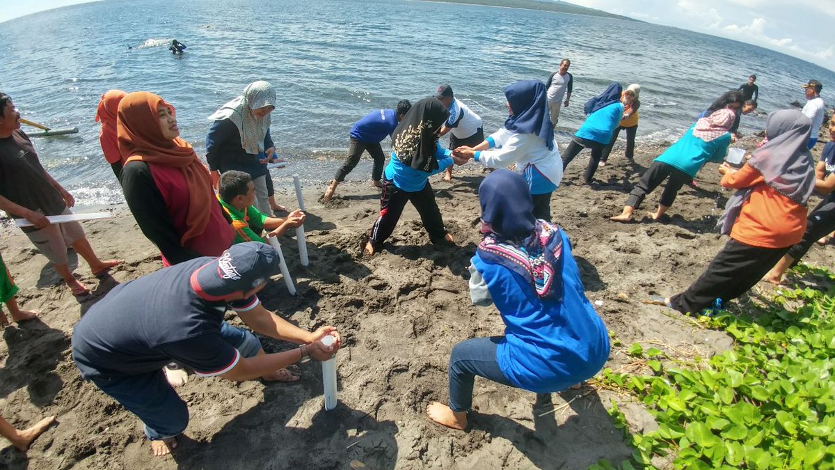 bppsdm_bp3bwi's tweet photo. Jalin Kebersamaan Penyuluh Perikanan Jawa Timur bersama Pegawai @bpppbanyuwangi melalui Outbond dan Games Gathering di Pesisir Pantai #kerja3ersama @IPKANI_JATIM @brsdm_kp @kkpgoid https://t.co/waZ221G649