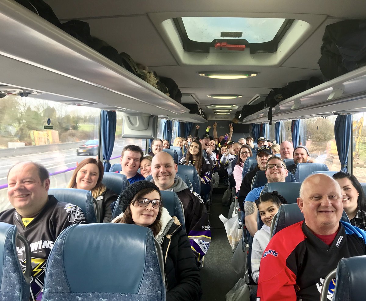 Mcr_StormForce's tweet photo. 🚍GUILDFORD🚍 And we’re off!! #StormForce1 is on the road to @flamesicehockey for our HUGE #ConferenceClash tonight!! Will @Mcr_Storm come home with the points and the #PattonConference title?? #FingersCrossed #LetsGoStorm ⛈ https://t.co/U4tTiXyWRR