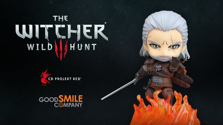 thewitcher's tweet image. Geralt is joining the Nendoroid Series from @GoodSmile_US - cuter than ever yet still deadly, with his silver sword and powerful Igni sign! Pre-orders start in April, so keep your eyes open!