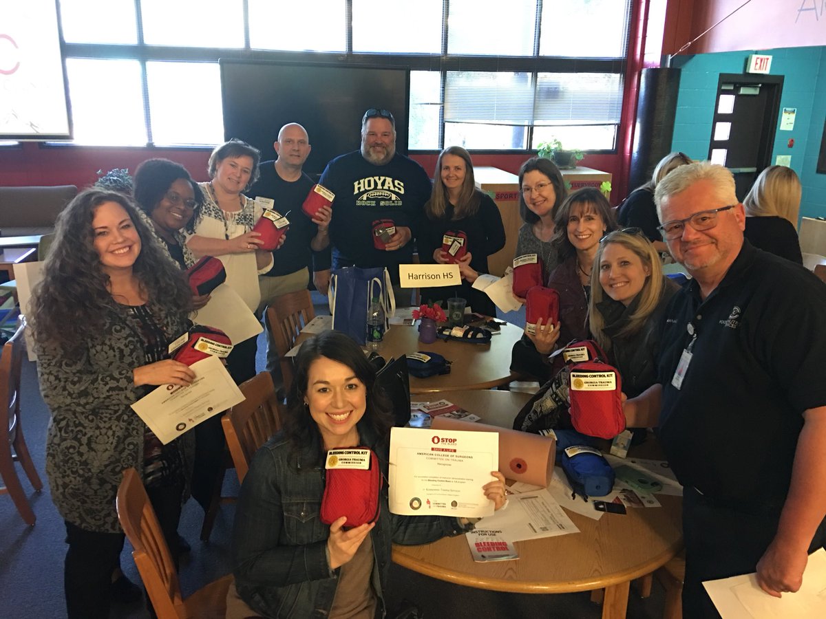 Thanks to our school nurse, Ms. Keely, &amp; these Hoya staff members for “Stop the Bleed” training: life-saving techniques in crisis situation.