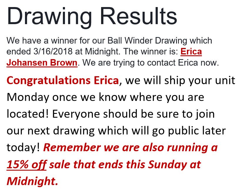 KnittingTools's tweet image. We have announced the winner of our 1st Ball Winder Drawing. We have another drawing starting later today as well as a 15% off sale. Join mailing list to be informed nkkshop.com/account/regist…
