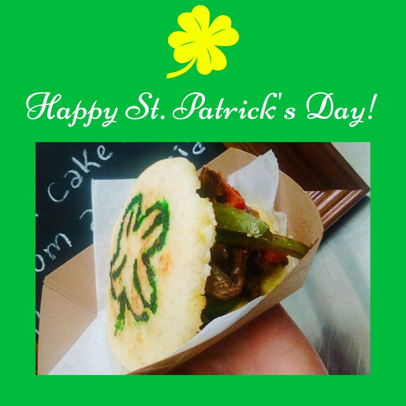 ElVenezolanoft's tweet photo. 6 Days to go!☘💚🍀
#Happy #stpatricksday #VenezuelanFood #Smile #Lucky #ArepaLoversIndy #Arepas #food #Foodtruck #LoveFood #Venezuela #Indy #Green #leafclover #ElVenezolanoft https://t.co/yZjIe7xlY0