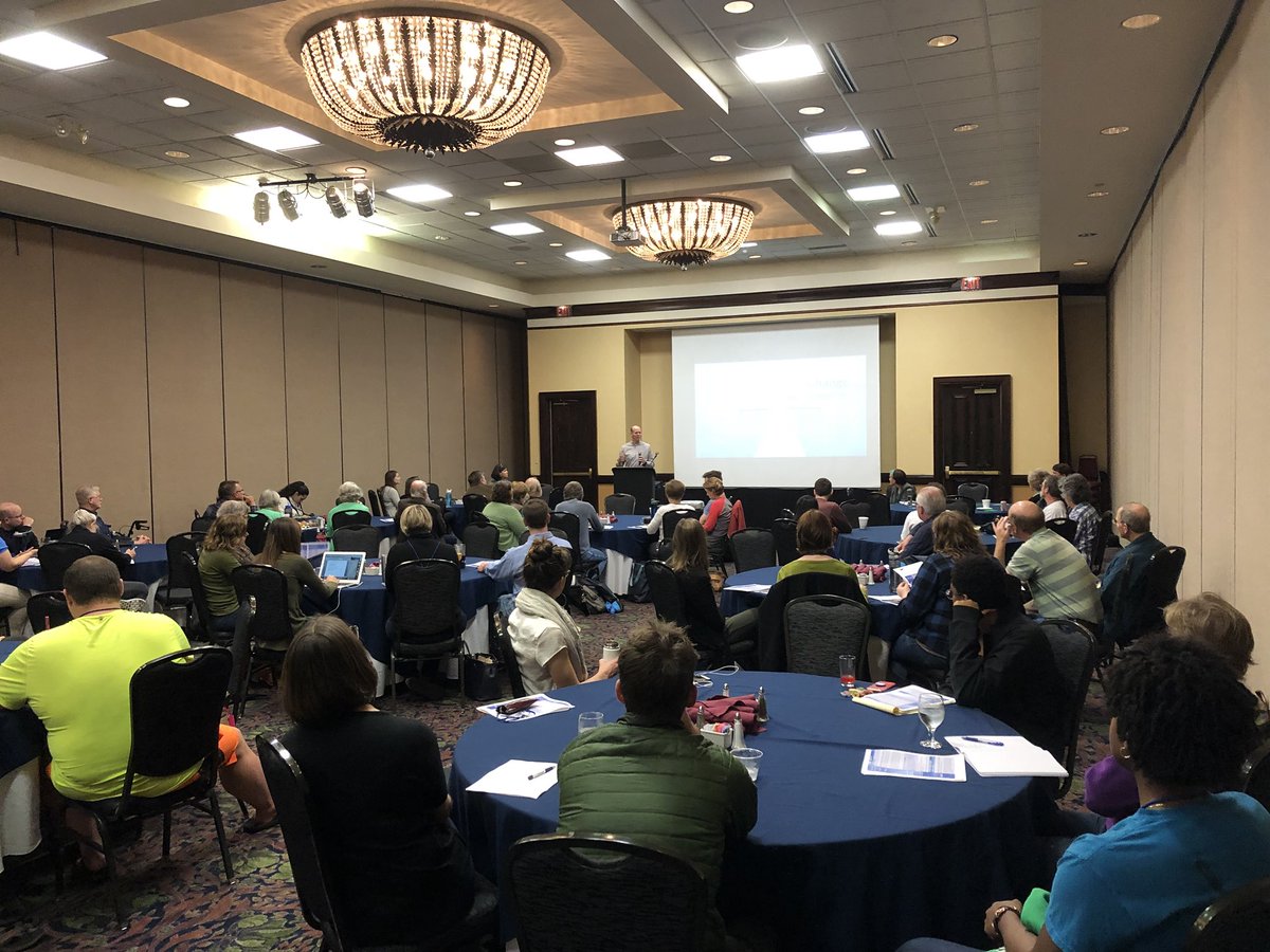 It’s early but we have a room FULL of engaged river defenders for our morning plenary with Barry Fagan of <a href="/volkertinc/">Volkert, Inc.</a>, Gil Rogers of <a href="/selc_org/">SELC</a>, @skchristensen of <a href="/ConservationAL/">Conservation Alabama</a> and Jen Hensley of <a href="/SierraClub/">Sierra Club</a> at #AlabamaWaterRally.  Communicate. Collaborate. ACT!