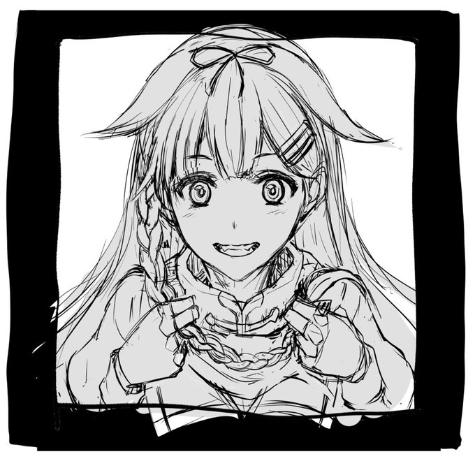 #艦隊これくしょん 夕立 ラフ https://t.co/KYdwH2ydxF 