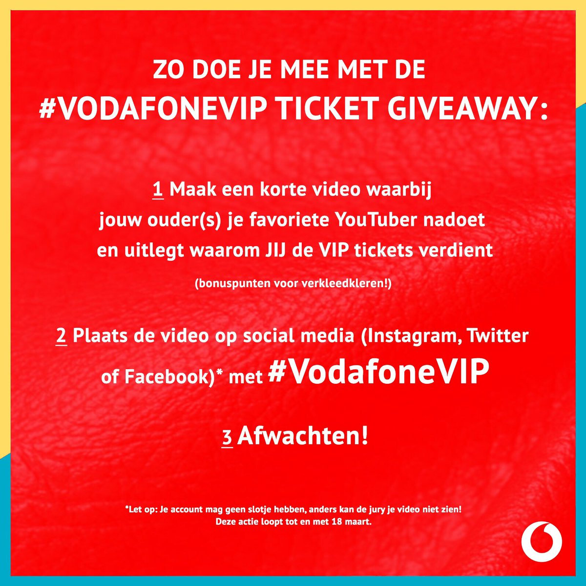 Je kan nog maar tot komende zondag meedoen met de #VodafoneVIP Ticket Giveaway! Wees snel, je wil deze prijs NIET MISSEN. 😱😱