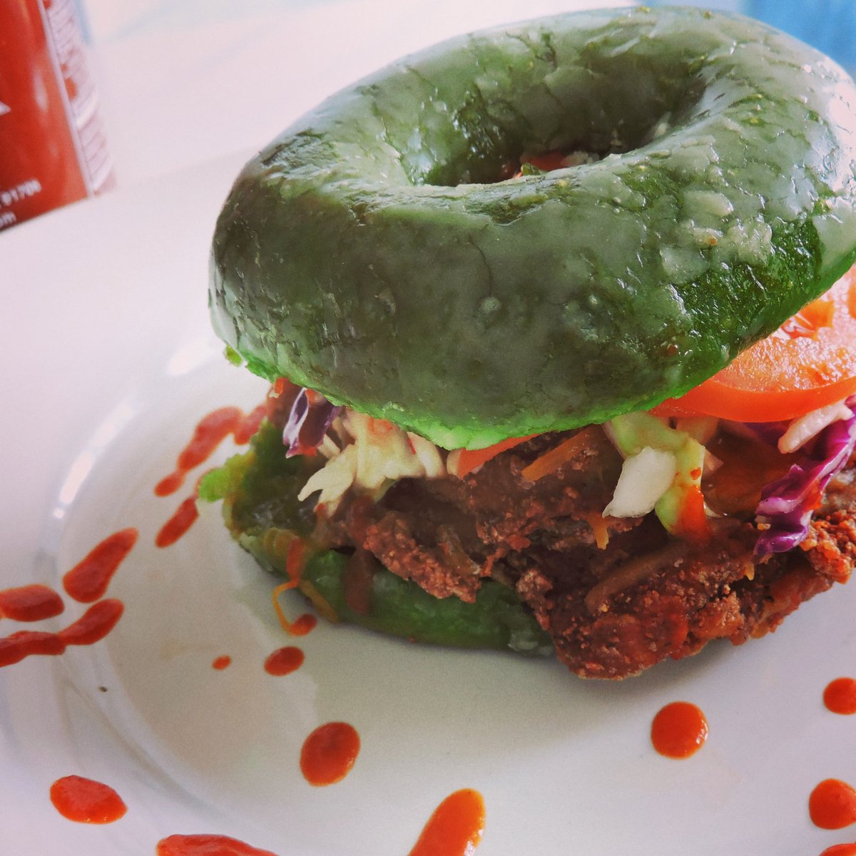 Work is done time to party!!! #SaintPatrick #donut #chicken #FingerLickinGood