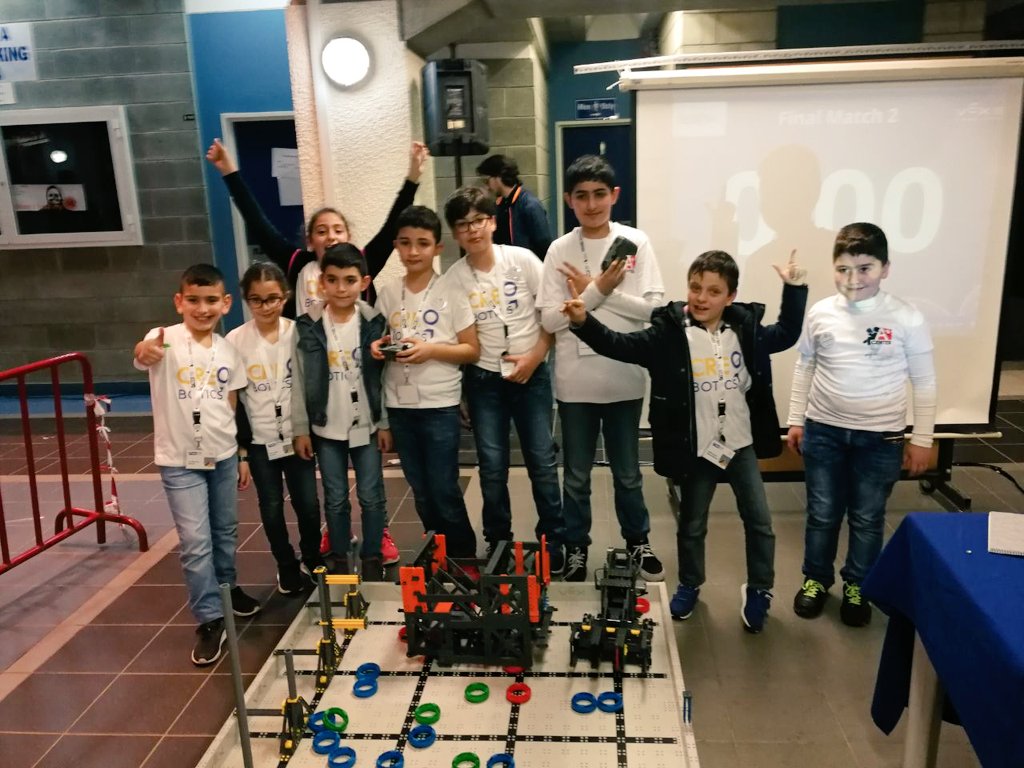 SandraKlat's tweet photo. Couldn't be prouder! My son's team won the 5th national VEX Robotics competition in Lebanon! Well done to the best coach &amp; best club #creoscendo &amp; best team, my son beeing the youngest of all! #nduvex2018 #proudmom #Robotics #robotique https://t.co/25wNNEfmbQ